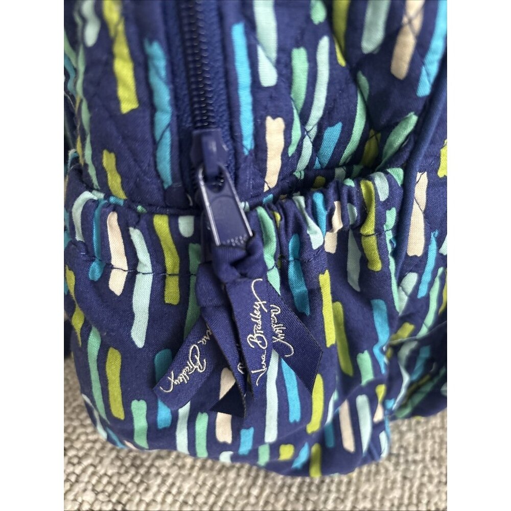 Vera Bradley Large Blue Campus Backpack Laptop Bag Katalina Showers 17”H x 12”w - Picture 6 of 10